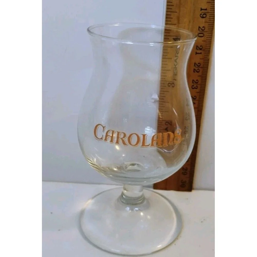 Set of 2 Vintage Carolans Irish Cream Liqueur Footed Stemmed Glasses 4.5